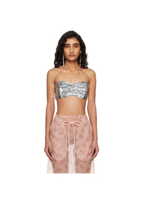 Simone Rocha Silver Sculpt Bandeau Top
