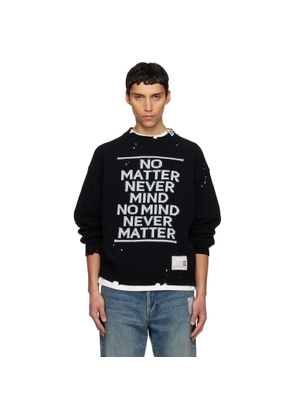 Maison MIHARA YASUHIRO Black Message Jacquard Knit Sweater