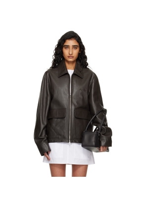 Courrèges Brown 2-Pocket Leather Jacket