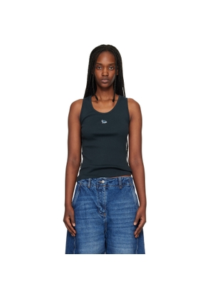 Maison Kitsuné Navy Baby Fox Ribbed Tank Top