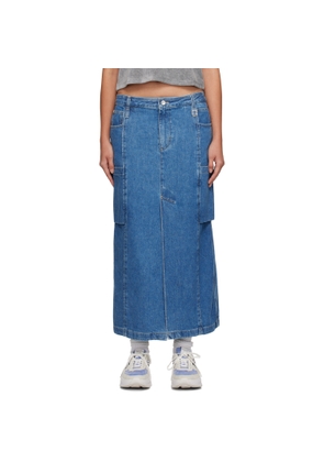 WOOYOUNGMI Blue Pocket Denim Maxi Skirt