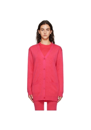 Moschino Pink Y-Neck Cardigan