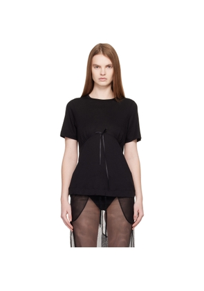 Simone Rocha Black Gathered Bust Bow T-shirt