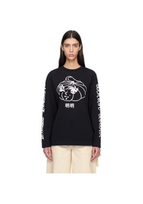 Simone Rocha Black Dim Sum Logo Print Long Sleeve T-shirt