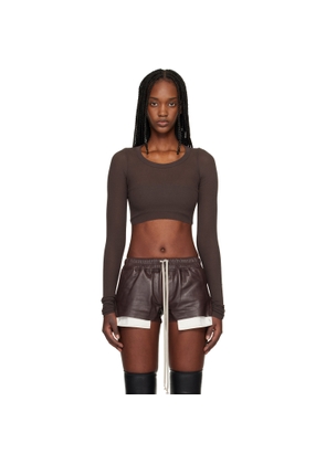 Rick Owens Brown LS Crop T-shirt