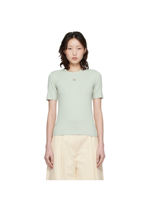 Maison Kitsuné Green Baby Fox Ribbed Fitted T-shirt