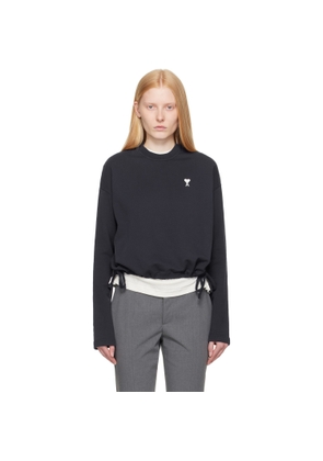 AMI Paris Navy Cotton Ami de Coeur Sweatshirt