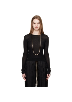 Rick Owens Black Temple Cropped Rib LS T-shirt