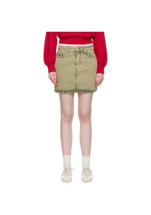 AMI Paris Khaki Cotton Denim Miniskirt