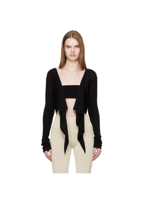 Rick Owens Black Temple Crop Wrap Top