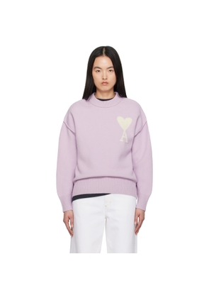 AMI Paris Purple Wool Ami de Coeur Sweater