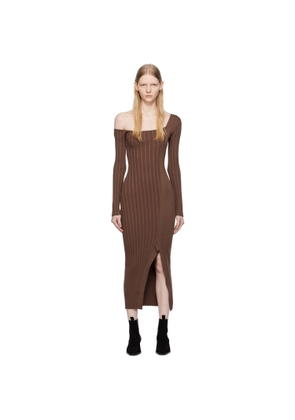 Elleme Brown Asymmetric Midi Dress
