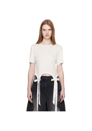 Simone Rocha Off-White Bow Tail Easy T-shirt