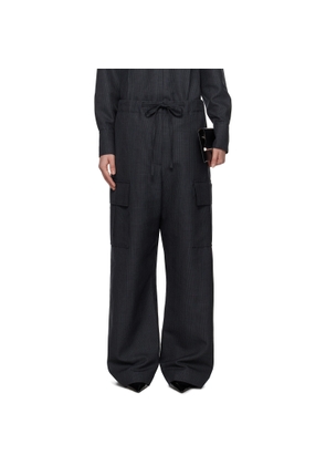 McQueen Gray Prince Of Wales Cargo Trousers