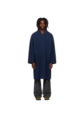 Kiko Kostadinov Navy Euri K-Shoulder Coat