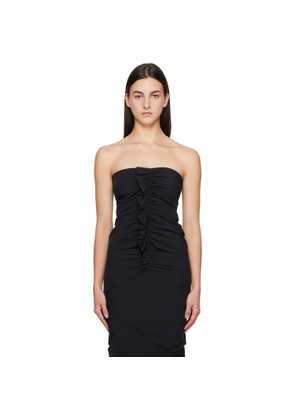 Paris Georgia Black Minimal Ruffle Tube Top