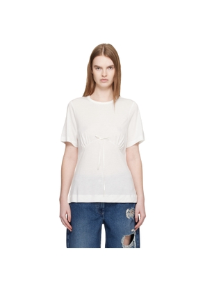 Simone Rocha White Gathered Bust Bow T-shirt