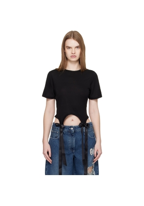 Simone Rocha Black Bow Tail Easy T-shirt