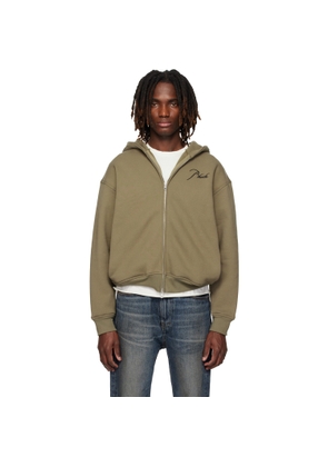 Rhude Khaki Classique Zip Up Hoodie