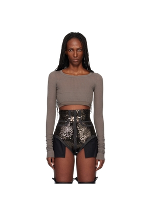 Rick Owens Gray LS Crop T-shirt