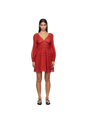 SEA NY Red Nomi Solid Tunic Minidress