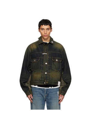 Maison MIHARA YASUHIRO Khaki & Navy Front Back Combined Denim Jacket