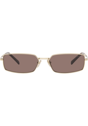 Prada Eyewear Gold Rectangle Metal Sunglasses