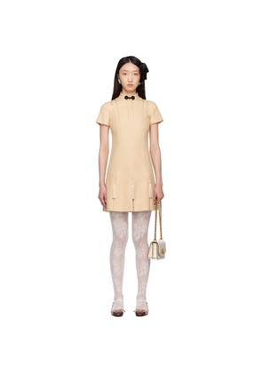 Valentino Beige Rustic Silk Minidress
