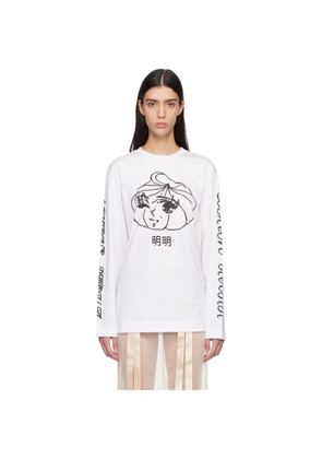 Simone Rocha White Dim Sum Logo Print Long Sleeve T-shirt