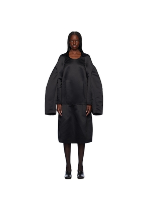 Comme des Garçons Black Satin Thick Midi Dress