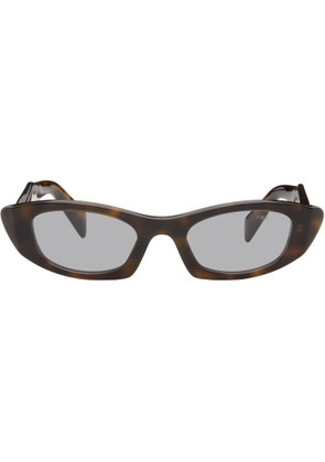 Prada Eyewear Brown Slim Cateye Symbole Sunglasses