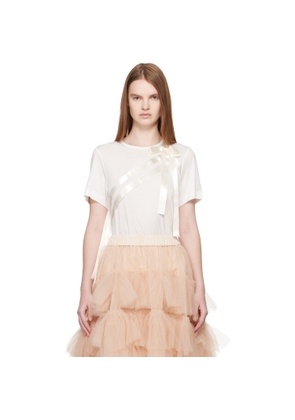 Simone Rocha White Bow Sash Easy T-shirt