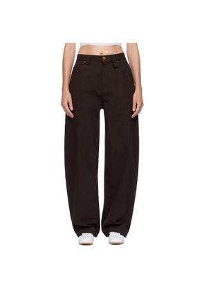 WILLY CHAVARRIA Brown Tapered Bad Girl Jeans