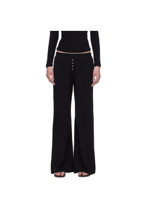 LESET Black Pointelle Boxer Lounge Pants