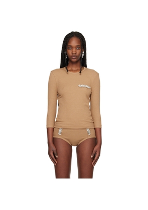 Simone Rocha Beige Embellished Underpinning T-shirt