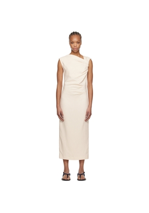MSGM Off-White Twisted Midi Dress