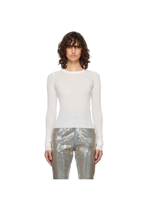 Rick Owens Off-White Temple Cropped Rib LS T-shirt