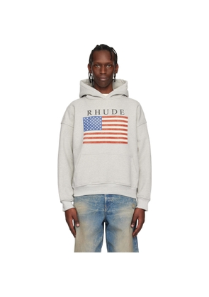 Rhude Gray USA Flag Hoodie