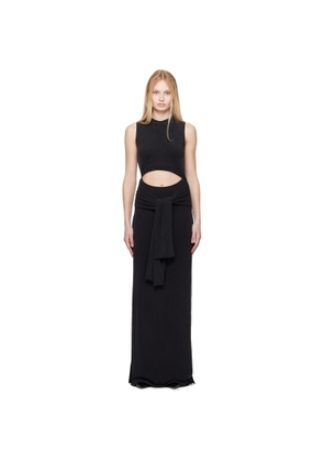 BALMAIN Black Knotted Cut Out Maxi Dress