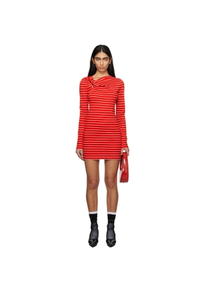 MSGM Red & White Striped Minidress