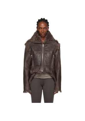 Rick Owens Gray Concordians Exploder Reversible Shearling Jacket