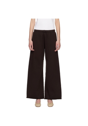 LESET Brown Jamie Wide Leg Lounge Pants