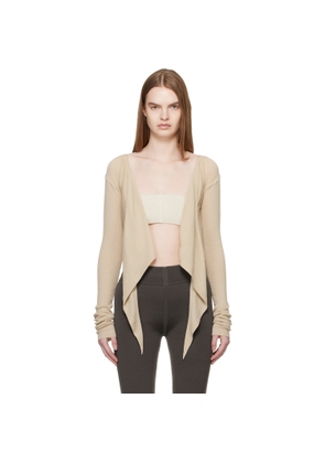 Rick Owens Beige Temple Crop Wrap Top