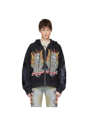 Who Decides War Black Engulfed Memories Zip Up Hoodie