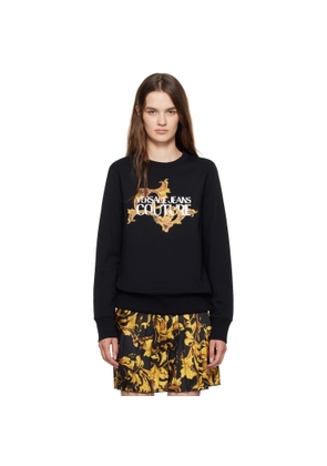 Versace Jeans Couture Black Screen-Printed Sweatshirt