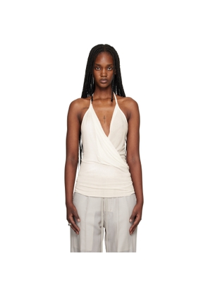 Rick Owens Off-White Temple Draped Top