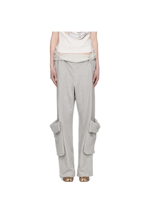 OPEN YY Gray Rolled Waist Sweat Cargo Pants