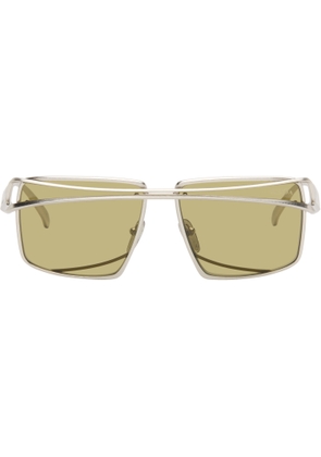 Prada Eyewear Silver Square Metal Sunglasses