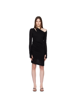 Helmut Lang Black Scala Midi Dress