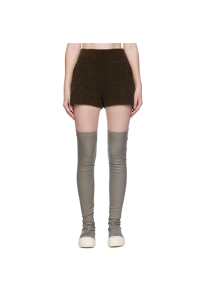 Rick Owens Brown Concordians Alpaca Knit Shorts
